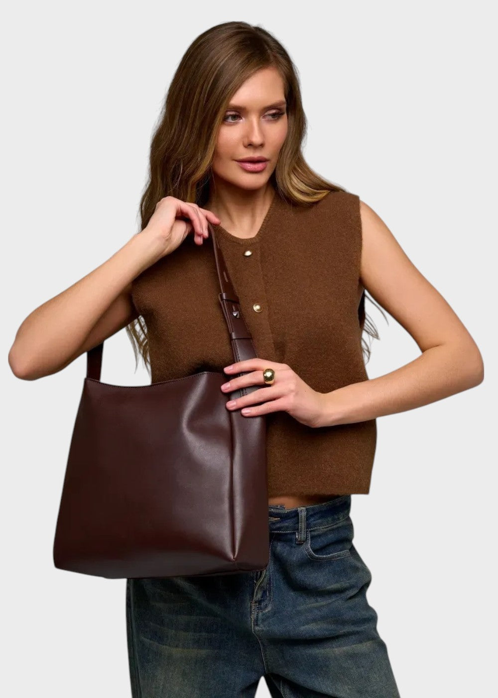 Julia skinnveske med matchende pung