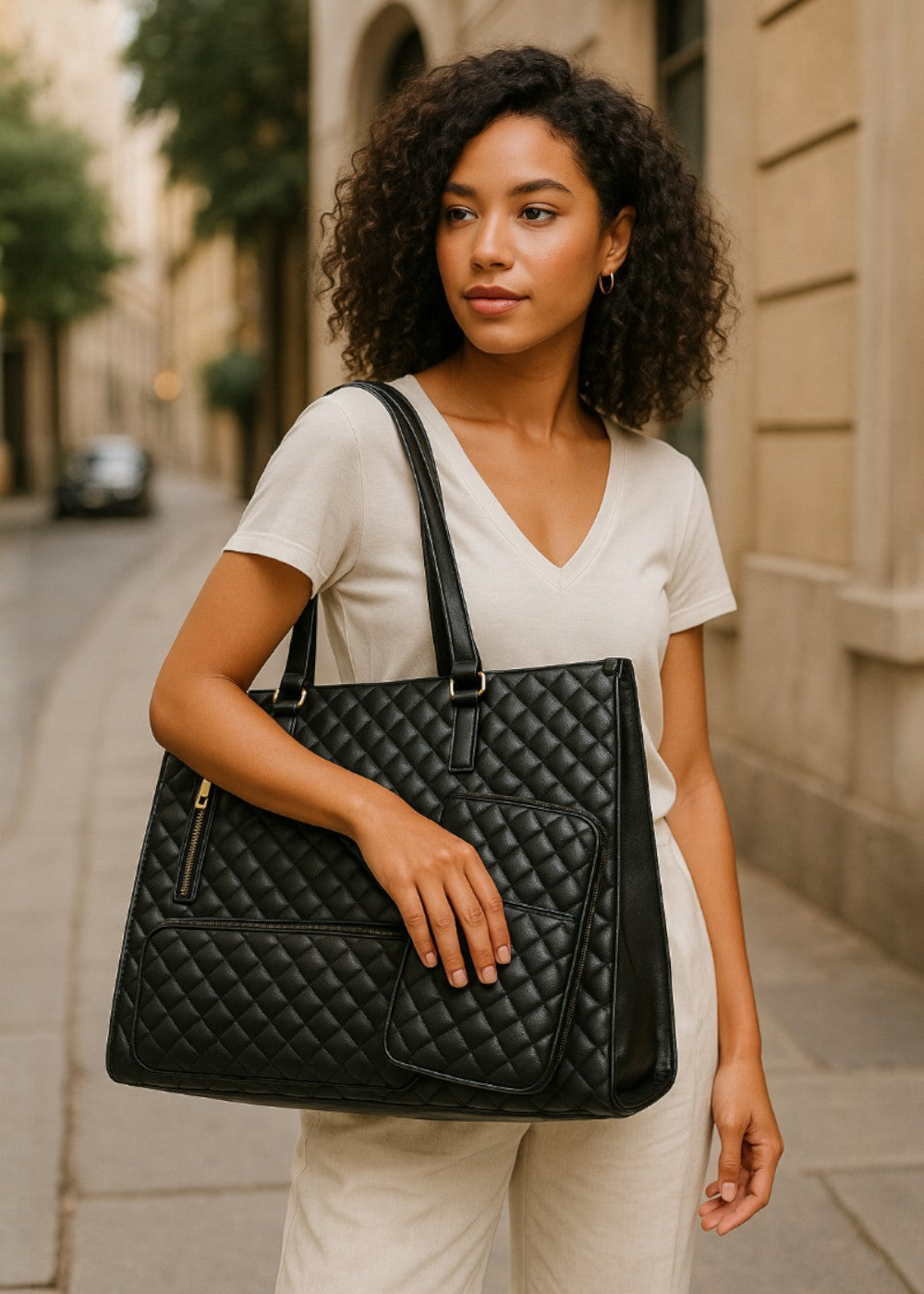 3-i-1 quiltet toteveske