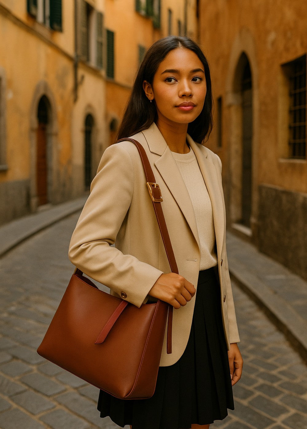 Julia skinnveske + 1 gratis pung