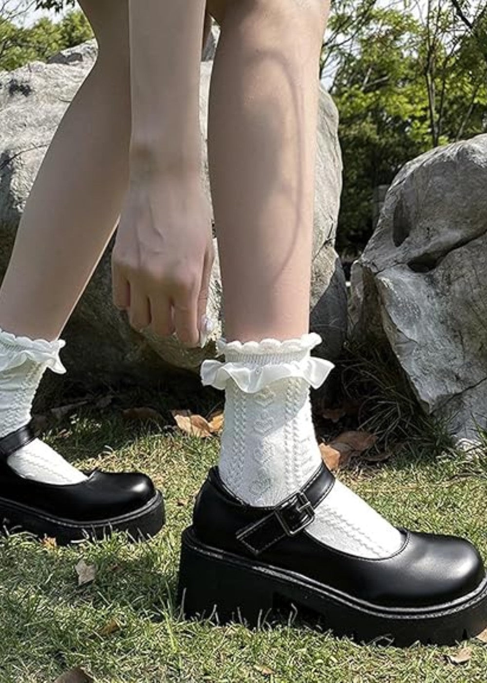Bonnie - Oxfords svarte lakksko pumps støvler